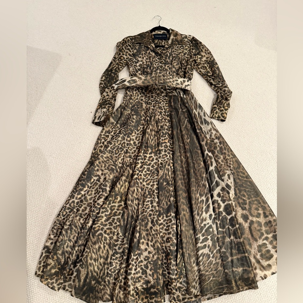 Samantha Sung Animal Print Shirt dress